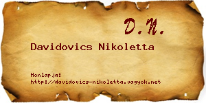 Davidovics Nikoletta névjegykártya