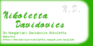 nikoletta davidovics business card